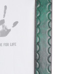 Leather photo wall frame, 'Green Curves' (8x10) - Handcrafted Green Leather Photo Frame from Ghana (8x10)