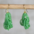 Recycled glass beaded dangle earrings, 'Vivacious Verdant' - Green Recycled Glass Beaded Dangle Earrings from Ghana