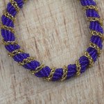 Recycled glass torsade necklace, 'Dare to Hope' - Handcrafted Recycled Glass Beaded Torsade Necklace