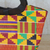 Handtasche mit Baumwollgriff - Mehrfarbige Handtasche aus Kente-Stoff mit Griff aus Ebenholz