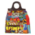 Handtasche mit Lederakzent und Baumwollgriff - Mehrfarbige Patchwork-Handtasche aus Baumwolle mit Lederakzenten