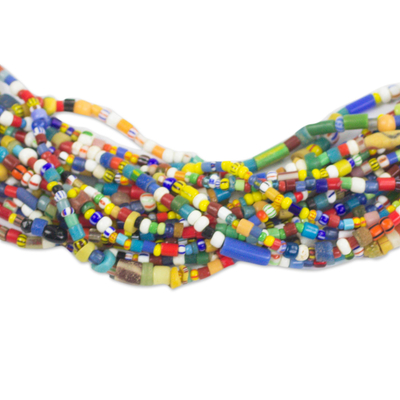 Collar torsade de vidrio reciclado - Collar Torsade de Plástico y Vidrio Reciclado Multicolor