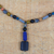 Recycled glass and plastic beaded pendant necklace, 'Authentic Ghana' - Recycled Glass and Plastic Beaded Pendant Necklace
