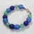 Recycled glass and plastic beaded bracelet, 'Blue Novelty' - Blue Recycled Glass and Plastic Beaded Bracelet from Ghana
