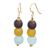 Recycled glass and plastic beaded dangle earrings, 'Fresh Novelty' - Recycled Glass and Plastic Beaded Earrings from Ghana (image 2a) thumbail