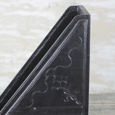 Leather book stand, 'Literary Sophistication' - Handmade Black Leather Book Stand from Ghana