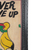 Wood wall art, 'Never Give Up' - Inspirational Wood Wall Art with a Leather Frame from Ghana