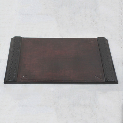 Handcrafted Leather Desk Blotter From Ghana Master Linguist Novica