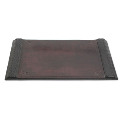 Handcrafted Leather Desk Blotter From Ghana Master Linguist Novica