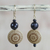 Recycled plastic beaded dangle earrings, 'Highly Favored' - Faceted Floral Recycled Plastic Round Dangle Earrings (image 2) thumbail