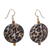 Recycled glass dangle earrings, 'Leopard Style' - Recycled Glass Leopard Motif Earrings from Ghana thumbail