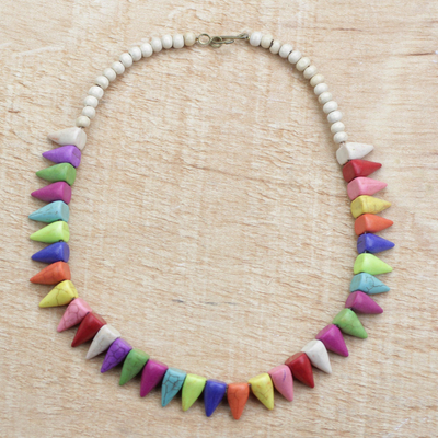 Beaded necklace, Rainbow Triangles