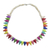 Beaded necklace, 'Rainbow Triangles' - Rainbow Pointed Howlite and Sese Wood Beaded Necklace thumbail