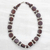 Wood beaded necklace, 'Guidance' - Brown and White Wood Beaded Necklace from Ghana