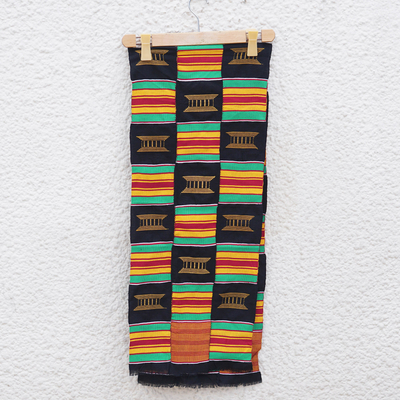 Beautiful blue as primary color Kente Cloth Royal Hand weaved in the  Ashanti region of Ghana