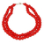 Collar con cuentas de vidrio reciclado, 'Rosy Red' - Collar con cuentas de vidrio reciclado en rojo de Ghana