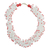Recycled plastic beaded necklace, 'Red Coral' - Red and White Recycled Plastic Beaded Necklace from Ghana