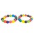 Recycled glass beaded stretch bracelets, 'Festive Sensation' (pair) - Pair of Multi-Colored Recycled Glass Beaded Bracelets (image 2a) thumbail