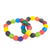 Stretch-Armbänder aus recycelten Glasperlen, (Paar) - Paar mehrfarbige Armbänder aus recycelten Glasperlen