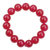 Recycled glass beaded stretch bracelet, 'Rosy Red' - Rosy Red Recycled Glass Beaded Bracelet from Ghana (image 2a) thumbail