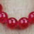 Recycled glass beaded stretch bracelet, 'Rosy Red' - Rosy Red Recycled Glass Beaded Bracelet from Ghana (image 2b) thumbail