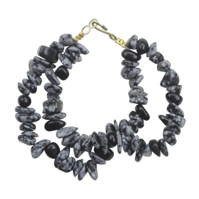 Agate beaded bracelet,