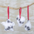 Cotton ornaments, 'Pure Joy' (set of 3) - Black and White Floral Cotton Holiday Ornaments (Set of 3)