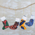 Baumwollornamente, (4er-Set) - Bunte Mini-Weihnachtsstrumpf-Ornamente aus Baumwolle (4er-Set)