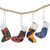 Cotton ornaments, 'Sweet Petite' (set of 4) - Colorful Cotton Christmas Mini Stocking Ornaments (Set of 4)