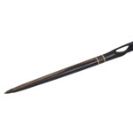 Ebony wood pen and pen holder, 'Mother Carrying Fruit' - Hand-Carved Ebony Wood Pen and Pen Holder from Ghana