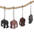 Ornamente aus Ebenholz, (4er-Set) - Handgefertigte Elefantenornamente aus Ebenholz (4er-Set)