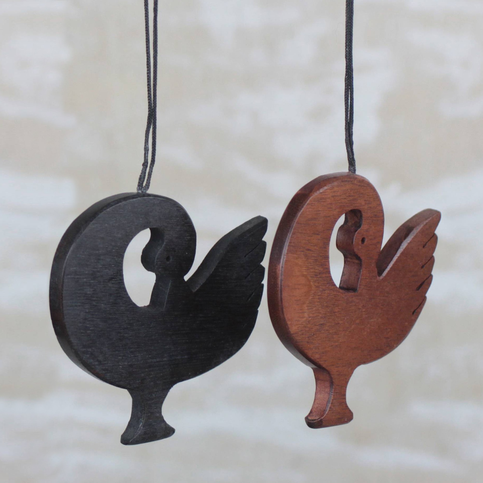 Handcrafted Ebony Wood Sankofa Ornaments (Set of 4) Learn from