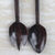 Ebony decorative utensils, 'Kitchen Invite' - Hand-Carved Ebony Wood Decorative Fork and Spoon Set