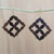 Ebony wood dangle earrings, 'Eban Diamonds' - Square Motif Ebony Wood Dangle Earrings from Ghana (image 2) thumbail