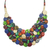 Statement-Halskette aus Baumwolle, 'Ewige Freundschaft' - Baumwollknopf Eklektische verstellbare Statement Halskette