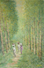 'Forest Path' - Impressionist Painting of People Walking a Forest Path