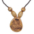Wood pendant necklace, 'Somemu' - Engraved Sese Wood Bird Beaded Pendant Necklace (image 2a) thumbail