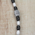 Recycled glass beaded necklace, 'Alewa Beauty' - Black and White Recycled Glass and Plastic Necklace (image 2b) thumbail