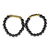 Recycled glass bead stretch bracelets, 'Ebony Duo' (pair) - Black and Gold Recycled Bead Stretch Bracelets (Pair) (image 2b) thumbail