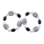 Stretch-Armbänder aus recyceltem Glas und Kunststoff, „Alewa“ (Paar) – Schwarz-weiße Stretch-Armbänder aus recycelten Perlen (Paar)