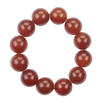 Cinnamon Brown Agate Beaded Stretch Bracelet
