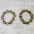 Recycled glass beaded stretch bracelets, 'Droplets of Honey' (pair) - Droplets of Honey Recycled Glass Beaded Stretch Bracelets