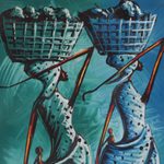 'On the Way to the Market III' - Signed Expressionist Painting of Two Ghanaian Women