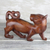 Wood sculpture, 'Tiger with a Curved Tail' - Sese Wood Tiger Sculpture from Ghana