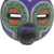 Máscara de madera africana con cuentas - Cuentas de vidrio reciclado multicolor y máscara africana de madera de sesé