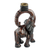 Wood candle holder, 'Elephant Arch' - Wood Elephant Candle Holder Crafted in Ghana
