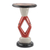 Cedar wood accent table, 'Red Faces' - Hand-Carved Cedar Wood Accent Table from Ghana