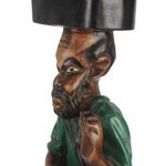 Cedar wood accent table, 'African Drummer' - Cedar Wood Accent Table of an African Drummer from Ghana