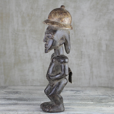 Escultura de madera - Escultura de madera de sesé tallada a mano de Ghana