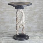 Cedar wood accent table, 'Candid Giraffe' - Cedar Wood Accent Table of a Giraffe from Ghana